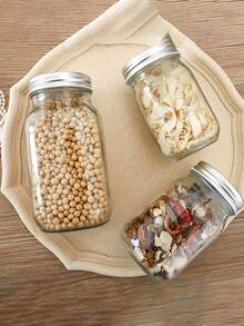 Bocaux en verre scellés pour le stockage alimentaire, idéaux pour conserver le thé, les céréales, les noix, les collations, les grains de café, le sucre, les bonbons, les biscuits, les épices, les fournitures de cuisine et le yaourt. Boîtes alimentaires transparentes portables. Bocaux de rangement de cuisine pour les céréales. Cadeaux de mariage, cadeaux de Noël, cadeaux d'Halloween