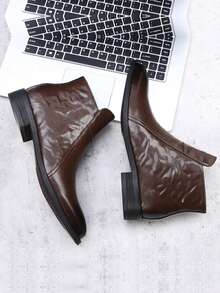 Men's Boots - Casual Business Style, Zipper Series, Rubber Sole, Suitable For Outdoor, Suitable For Spring And Autumn Outings