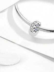 1颗925纯银闪亮钻石珠，适合女士手链、手镯DIY饰品制作及日常配饰，适合女孩佩戴 - 銀色 - 查看 5