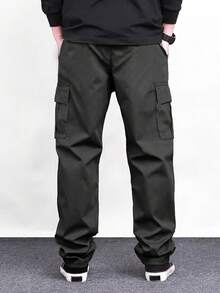 1件青少年男童休闲直筒裤，带侧袋，黑色，适合春、夏、秋、冬四季穿着。 - 黑色 - 查看 4