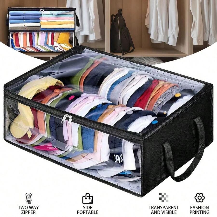 Hat Storage Dust Bag Baseball Hat Cap Organizer Clear Rack Zipper Cap Holder - Black - View 1