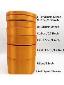 1 Roll Satin Ribbon, Suitable For Handmade Bows, Crafts, Weddings, Christmas Decorations, DIY Cards, Gift Wrapping - Orange - View 9