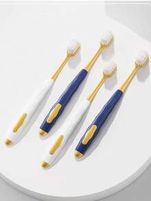 Brosse à dents manuelle pour adultes à tête large et souple pour le nettoyage des gencives, set de brosses à dents manuelles pour adultes (6 pièces par boîte), soin complet des dents et des gencives, apparence élégante (1 set)