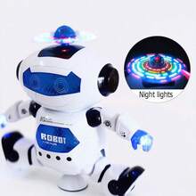 1pc Kids Dancing Robot Toy, Intelligent Rotating Space Boy Toy With 360° Rotation, Lights, Birthday Gift For Children - Blue - View 13