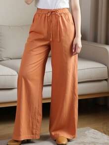 Women's Relaxed Wide Leg Cropped Pants With Pockets, Plus Size Cotton Linen Blend, Lightweight And Breathable, Loose Comfortable Fit, Multiple Color Options, Boho Inspired Style, Simple Versatile Design, Ideal For Everyday Wear, City Walks, Travel Vacations, Work Commute, Back To School Outfits, Casual Date Looks, And Valentine's Day Outfits - 查看 2