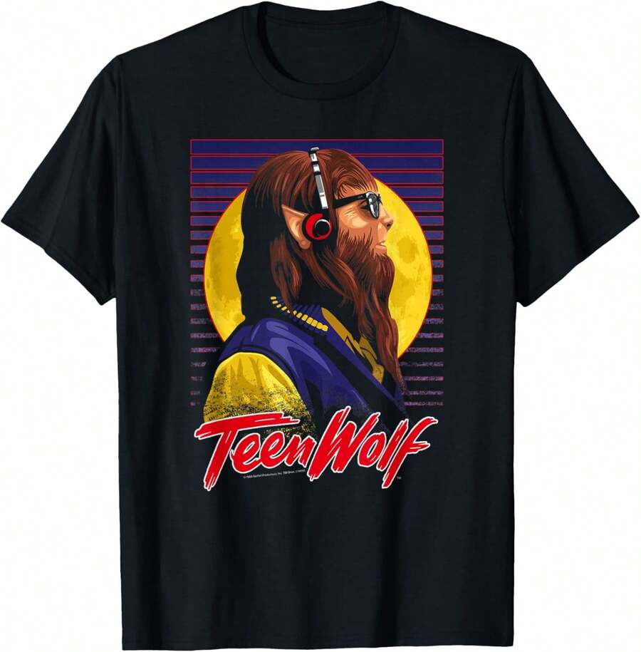Teen Wolf Headphone Wolf T-Shirt - 黑色 - 查看 1