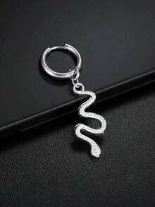 1对时尚不锈钢蛇形耳环，男女通用 - 蛇形耳墜 - 查看 7