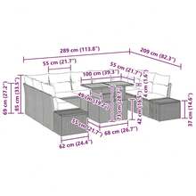 Garten Essgruppe 10 pcs Schwarz und Braun 100 x 55 x 73 cm