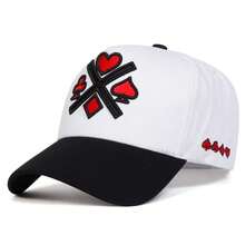1Piece Men Poker Embroidered Patchwork Five-Sided Baseball Cap Outdoor Adjustable Sunscreen Leisure Hat Spring Autumn Travel Tourism Beach Vacation - 彩色 - 查看 7