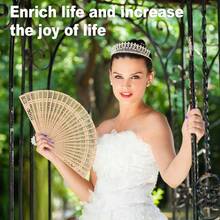 GNIEMCKIN 50 PCS Wooden Hand Fans 8 Inch Foldable Wedding Hand Fans With Engraving Perfect For Birthdays Home Decor Wedding And Parties - 50PCS - View 5