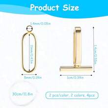 Brooch To Pendant Converter 4Pcs Pins To Pendant Gold And Silver Alloy Set With 1 Silicone Tube Hose Tool For Women Transforming Brooches Into Elegant Necklaces - 金銀 - 查看 3