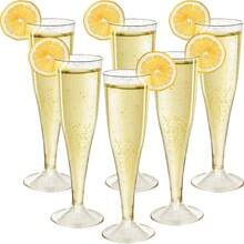 6PCS/8PCS/22PCS/66PCS Transparent Plastic Champagne Glasses, [REUSABLE] 4.5oz Transparent Plastic Cocktail Party Cups, Suitable For Parties, Weddings, And Large Celebrations