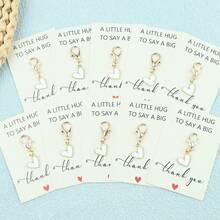 Women's Heart Design Alloy Keychain With Personalized Note - Golden Charm, Cartoon Heart, Thank You Gift For Teacher, Girlfriend, Mom, Best Friend | Personalized Gift | Ideal For Christmas Car Accessories Cute Goth Y2k Bag Accessories Lanyards With Id Holder Car Accessories Bag Charms