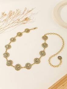 European And American Accessories - Hollow Cross Pendant Wave Side Waist Chain, Sexy Multi-Layer Body Chain Accessories Fall, Autumn, Halloween