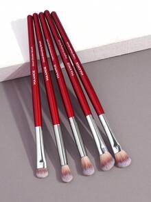 MAANGE 5/7/15pcs Soft Professional Makeup Brush Set Eye Shadow Brush Eyebrow Brush Mixed Brush Eyeliner Brush Detail Brush Portable Travel Cosmetic Brush For Daily Makeup On Face Beauty Blend Accessories Makeup Accessories Gifts For Friends - Red - View 4