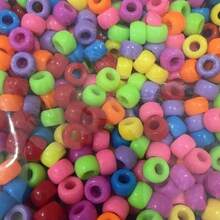 100pcs Assorted Matte Large Hole Pony Beads For Braiding (Random Colors) - Multicolor - View 9