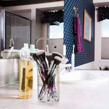 4 Pack Thick Acrylic Pen Holders Round Makeup Brush Holder Desktop Stationery Organizer Office School Home Supplies