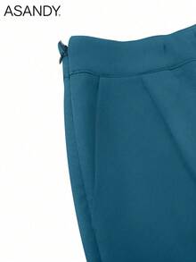 Bộ vest nữ màu trơn - Áo blazer hai hàng cúc và quần ống đứng, trang phục công sở chuyên nghiệp. - Màu xanh hải quân - Xem 7