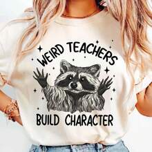 Funny Teacher Shirt,Teacher Vintage Shirt, Teacher Shirt, Field Trip Shirts 100% Cotton Women Printed Oversized T-Shirt Loose Fit Tops Graphic Print Holiday T Shirt Casual Short Sleeve Tops Cute Tops For Women - Trắng 007 - Xem 4