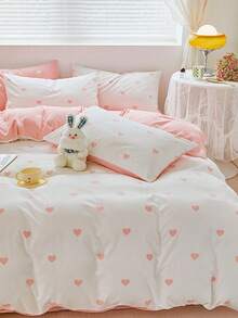 Brushed Microfiber White Boho Pattern Printed Bedding Duvet Cover Set, Includes Duvet Cover + Pillowcase, Dorm Bedding Back To School Bedding - White - View 2