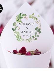 30Pcs Of Set DIY Wedding Cone For Petal Toss, Personalized Confetti Cones, Custom 17 Styles White Paper Cone For Bridal Shower Party Decoration, Multi-Functional, Anti-Mold, Ornamental, Reusable, Exquisite, Stylish, High-Quality, Adorable, Modern, Custom, Unique, Personalized, Son, Daughter, Kids, Kitchen, Dining Room, Bedroom, Office, Living Room, Home, Garden, Tea Room, For Anniversaries, For Birthdays, For Housewarming, For Graduation, Gala Night, Customized Gift Wrap Boxes, Chic Autumn