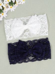 1pc White Lace Headbands For Baby,Solid Color Elegant Hair Bow Hairbands For Toddler Girls,Wedding Holiday Party Headwear For Kids,Kids Baby Hair Accessories Love Valentine