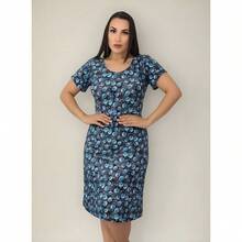 Kit With 3 Women's Printed Liganete Dresses Loose Evangelical Fashion - 彩色 - 查看 3