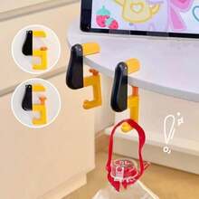 1pc Cute Thinking Duck Backpack Hook, Adjustable Student Desk Side Hook, Desk-Mounted Backpack Hanger With Anti-Scratch Pad, Suitable For Backpacks, Desks And Office Spaces - Multicolor - View 4