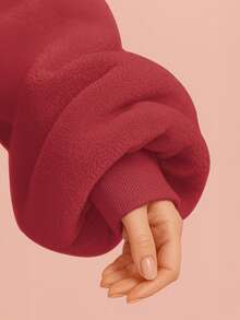 Maxi Sudadera Hoodie Cobija Unisex Suave Calientita Con Capucha - Rojo - Ver 5