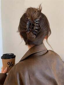 1 件简约大号发夹发爪，优雅发饰，女士爪夹发夹发夹发夹发夹发夹秋冬度假装女士