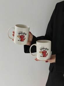 1 pieza Taza de cerámica con diseño de dragón, de alta calidad, digna de , taza para beber en el hogar, oficina, café, taza de cerámica única