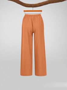 Women's Relaxed Wide Leg Cropped Pants With Pockets, Plus Size Cotton Linen Blend, Lightweight And Breathable, Loose Comfortable Fit, Multiple Color Options, Boho Inspired Style, Simple Versatile Design, Ideal For Everyday Wear, City Walks, Travel Vacations, Work Commute, Back To School Outfits, Casual Date Looks, And Valentine's Day Outfits - 查看 5