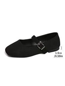 New Vintage Women Flat Ballet Flats With Mary Jane, Spring/Summer/Autumn - Black - View 6