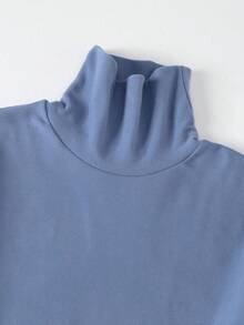 3 Peças Camisetas de Gola Alta de Manga Longa com Flanela Dupla Face para Homens, Suéter Casual Quente de Outono/Inverno Camiseta Térmica