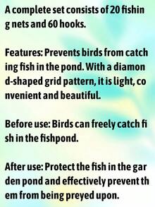 20 piezas Redes protectoras de peces resistentes a los rayos UV - Cubiertas de malla flotante con diseño de rejilla de diamante, evita que las aves atrapen a los peces, plástico negro, 26.8cm X 26.3cm Ligero y duradero para estanques de jardín Juego de 20 piezas de red protectora de peces de 6 esquinas, red protectora de peces de estanque, protector de estanque