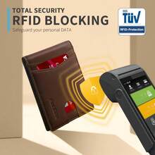 Runbox Wallet For Men Slim RFID Leather 2 ID Window With Gift Box - CH 黃棕色 - 查看 11