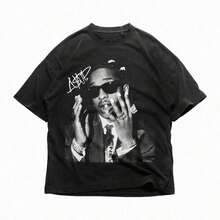 ASAP Rocky T-Shirt, Asap Graphic Tee, Rocky Merch, Rap Shirt, Vintage, Unisex Gift, Concert T-Shirt - 黑色 - 查看 1