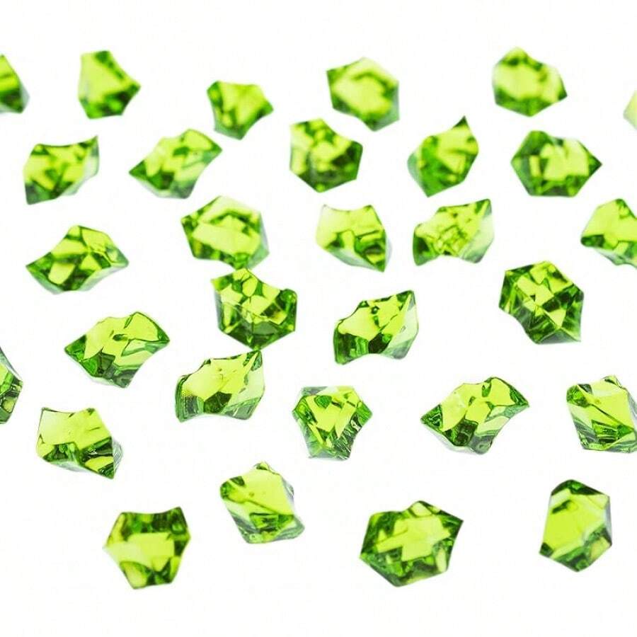 2025Super Z Outlet 120 Pack Acrylic Color Ice Rock Crystals Treasure Gems For Table Scatters, Home Vase Fillers, Event, Wedding, Arts & Crafts, Birthday Decoration Favor (1" Inch)(Apple Green) - 蘋果綠 - 查看 1