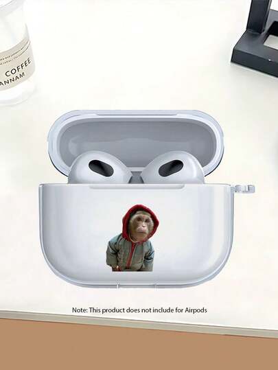 غطاء واقي للسماعات - طراز قرد لطيف يرتدي قبعة حمراء، غطاء سماعات من السيليكون الناعم مضاد للفقدان متوافق مع Pro 3/Pro/Pro2/4/1/2/3، هدية مثالية للصديق، الصديقة، العائلة، الأصدقاء، الأجداد وعشاق الحيوانات الأليفة، غطاء سماعات واقي عالي الجودة للجنسين