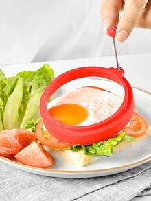 1 pieza/3 piezas/5 piezas Moldes redondos de silicona para huevos, moldes para panqueques, moldes para dar forma a huevos fritos, moldes de cocción resistentes al calor