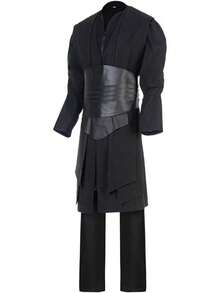 Anakin Costume Adult Men Tunic Hooded Robe Outfits Halloween Cosplay Uniform - Dark Black - View 4