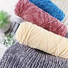 Polyester Chenille Yarn 1-Pack, 100g Each, Chunky Crochet Knitting Yarn In Assorted Colors For Crafts, Hats, Blankets, Scarves - Soft And Thick Wool Yarn For Beginner And Adult Crochet Projects
