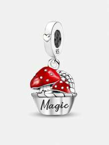 1pc 925 Sterling Silver Colorful Heart Shaped Pendant, Suitable For Women Bracelet, Bangle DIY Jewelry Making And Daily Outfit Matching, An Ideal Accessory For Girls