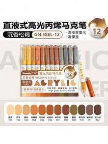 GuangNa Set mit 12 Farben, insgesamt 168 Farben hochglänzende dreidimensionale Acrylstifte mit fester Spitze, Studentenkunst Zeichnen und Kritzeln Notizbuch Stifte, 1,0 mm Gelschreiber mit 3D-Effekt, großvolumiges nicht saugfähiges Papier, Mehrfarbige Zeichenstifte und Markierstifte für Schlüsselpunkte, können für DIY auf verschiedenen Materialien wie Stein, Glas, Kunststoff, Holz und Papier verwendet werden