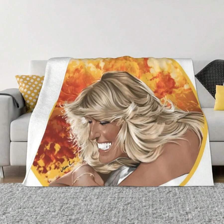 Canyon Sunset Abstract Throw Blanket Warm Blanket For Winter Vintage Blanket.Jpg - White1 - View 1