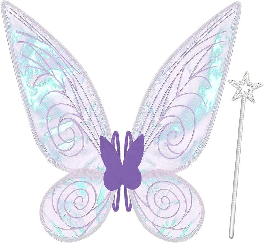 Fairy Wings For Adults,Butterfly Wings For Girls,Angel Wings,Fairy Costume For Women Halloween Dress Up Party Favor (Purple),18556352 - 紫色 - 查看 1