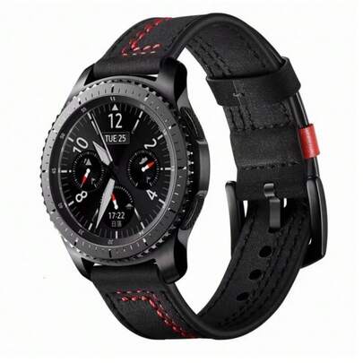22mm Wide Leather Band Strap For Samsung Galaxy S3 Frontier Class Smart Watch 45 46mm ,For Watch GT 5 46mm/GT 5 Pro 46mm/GT 4 46mm/GT 3 Pro 46mm/GT 3