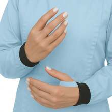 Bata Medica Antifluidos Unitalla marsupial puño con pasador de pulgar fresca suave cordones ajustables - Jade - Ver 3