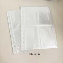 10pcs/20pcs/30pcs A5 Binder Clear Card Sleeves, 3 Inch Postcards Holder, Double Side 6 Holes Kpop Collect Book Refill Bags
