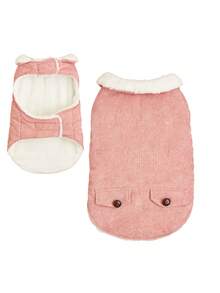 1pc Button Decor Pocket Corduroy Padded Warm Pet Jacket With Adjustable Waist & Chest Hook-And-Loop Design, Suitable For Various Body Types Cats/Dogs Autumn Winter Coat - Pink - View 10